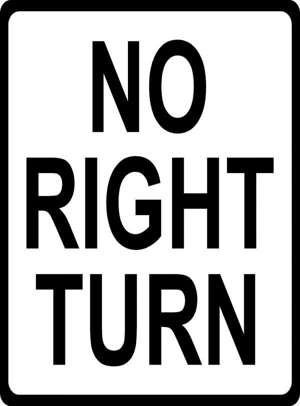 No right turn sign image