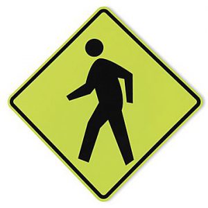 Pedestrian symbol sign